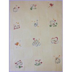 Plaid Mouton coton   mouton rouge broderie