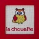 Chouette mouton rouge broderie