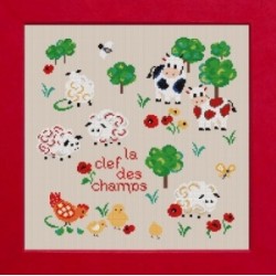 Clef des Champs mouton rouge broderie