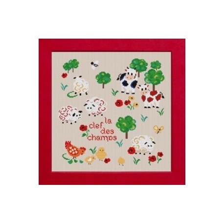 Clef des Champs mouton rouge broderie