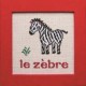 zèbre mouton rouge broderie