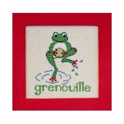 Grenouille mouton rouge broderie