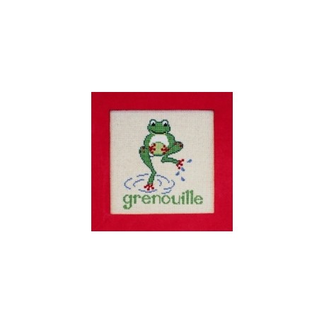 Grenouille mouton rouge broderie