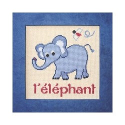 éléphant mouton rouge broderie