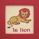 Lion mouton rouge broderie