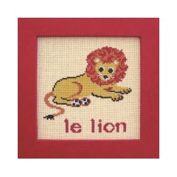 Lion mouton rouge broderie