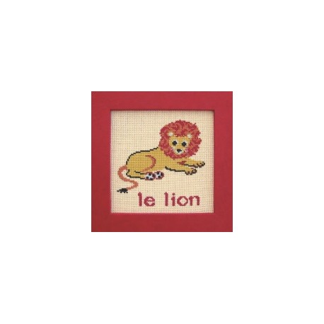Lion mouton rouge broderie