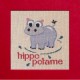 hippopotame mouton rouge broderie