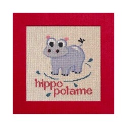 hippopotame mouton rouge broderie