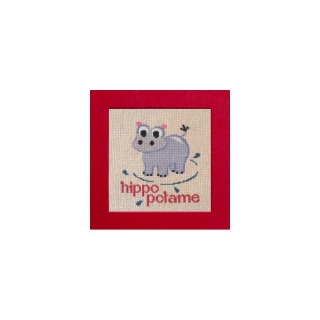 hippopotame mouton rouge broderie