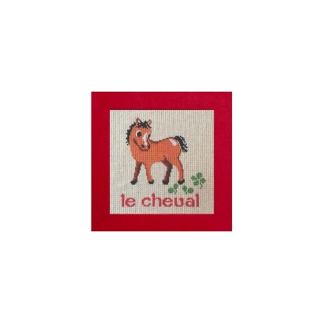 cheval mouton rouge broderie