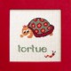 Tortue mouton rouge broderie