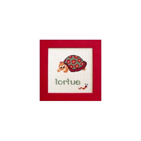 Tortue mouton rouge broderie