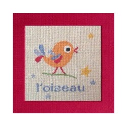 oiseau mouton rouge broderie