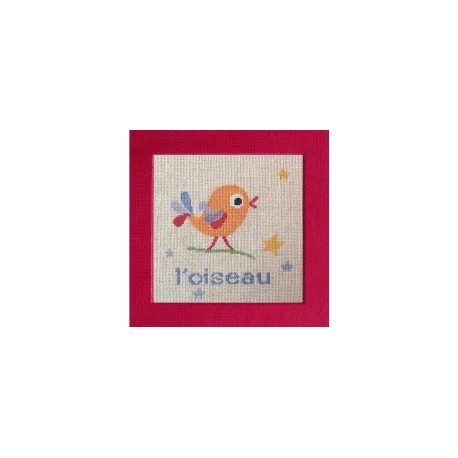 oiseau mouton rouge broderie