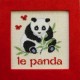 panda mouton rouge broderie
