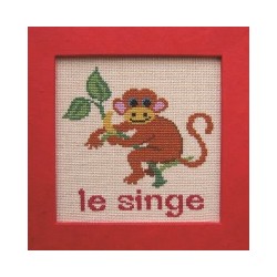 singe mouton rouge broderie