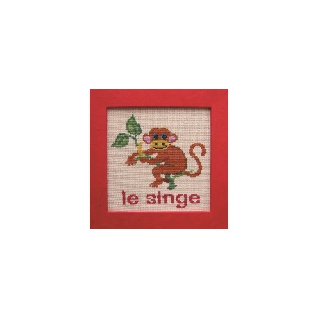 singe mouton rouge broderie