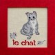 chat mouton rouge broderie