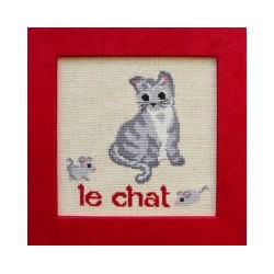 chat mouton rouge broderie