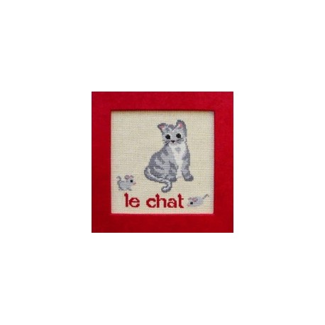 chat mouton rouge broderie