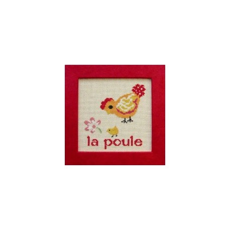 poule mouton rouge broderie