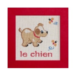 chien mouton rouge broderie