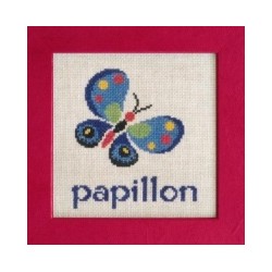 Papillon mouton rouge broderie