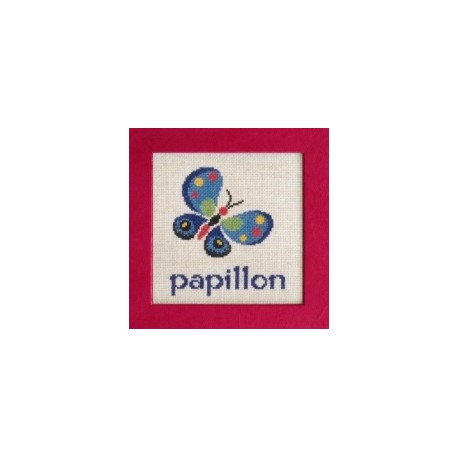 Papillon mouton rouge broderie