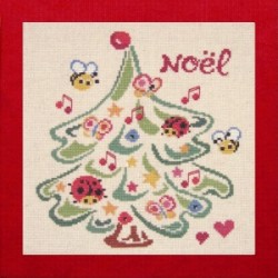 noël coccinelle mouton rouge broderie