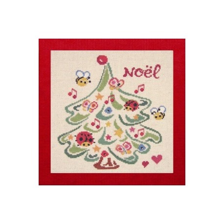 noël coccinelle mouton rouge broderie
